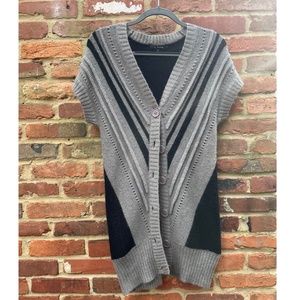 S. Clothing Gray&Black Stripped Cardigan